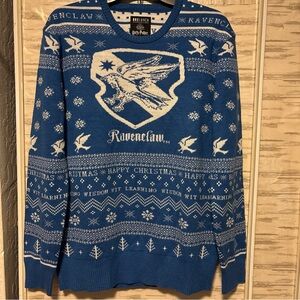 Harry Potter Mens Medium Ravenclaw House Crests Logo Ugly Sweater Christmas